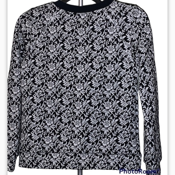 Ted Baker London Floral Crewneck Long Sleeves Zippered Detail Size 2 US 4-6 - Picture 2 of 12